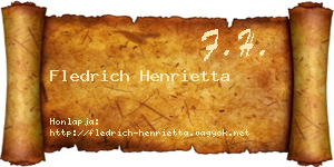 Fledrich Henrietta névjegykártya